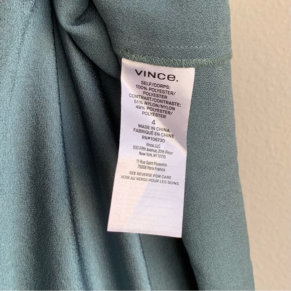 Vince Satin Midi Skirt 4 Pleated Mixed Media Asymmetrical - Picture 12 of 16